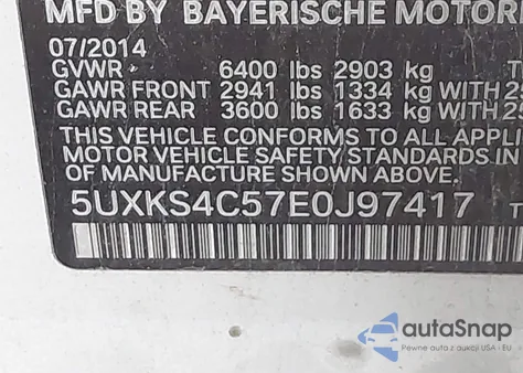 2014 BMW X5 xDrive35D from USA, damaged, VIN 5UXKS4C57E0J97417
